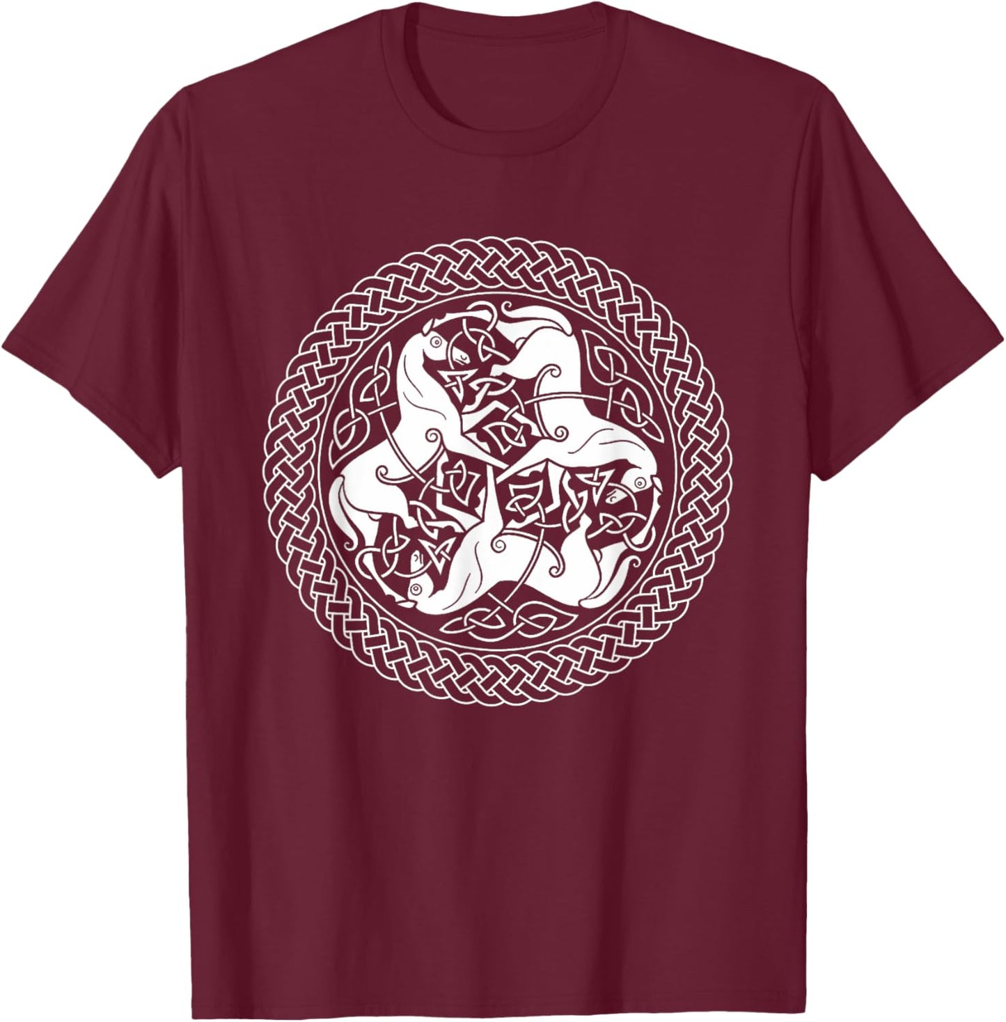 Epona Celtic Horse Knot Ring T-Shirt - T-Shirt | Maroon