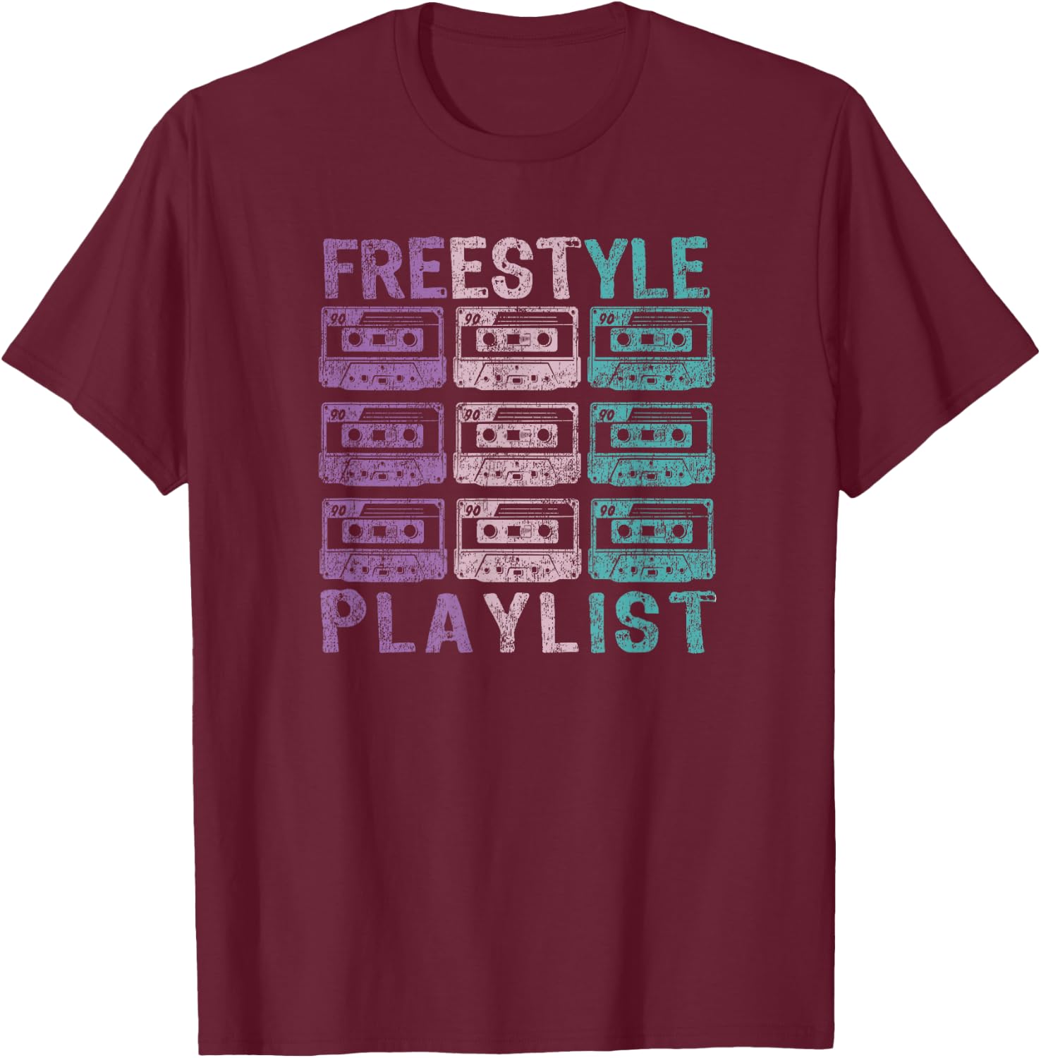 Freestyle Concert Vintage Look 80s Dance Music T-Shirt - T-Shirt | Maroon