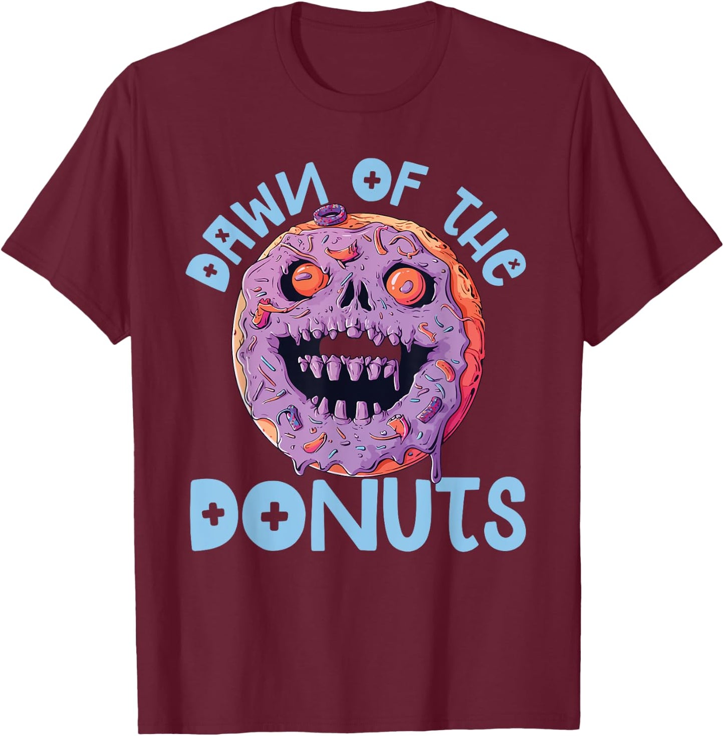 Donut Halloween Costume Doughnut Lover Spooky Trick Or Treat T-Shirt - T-Shirt | Maroon