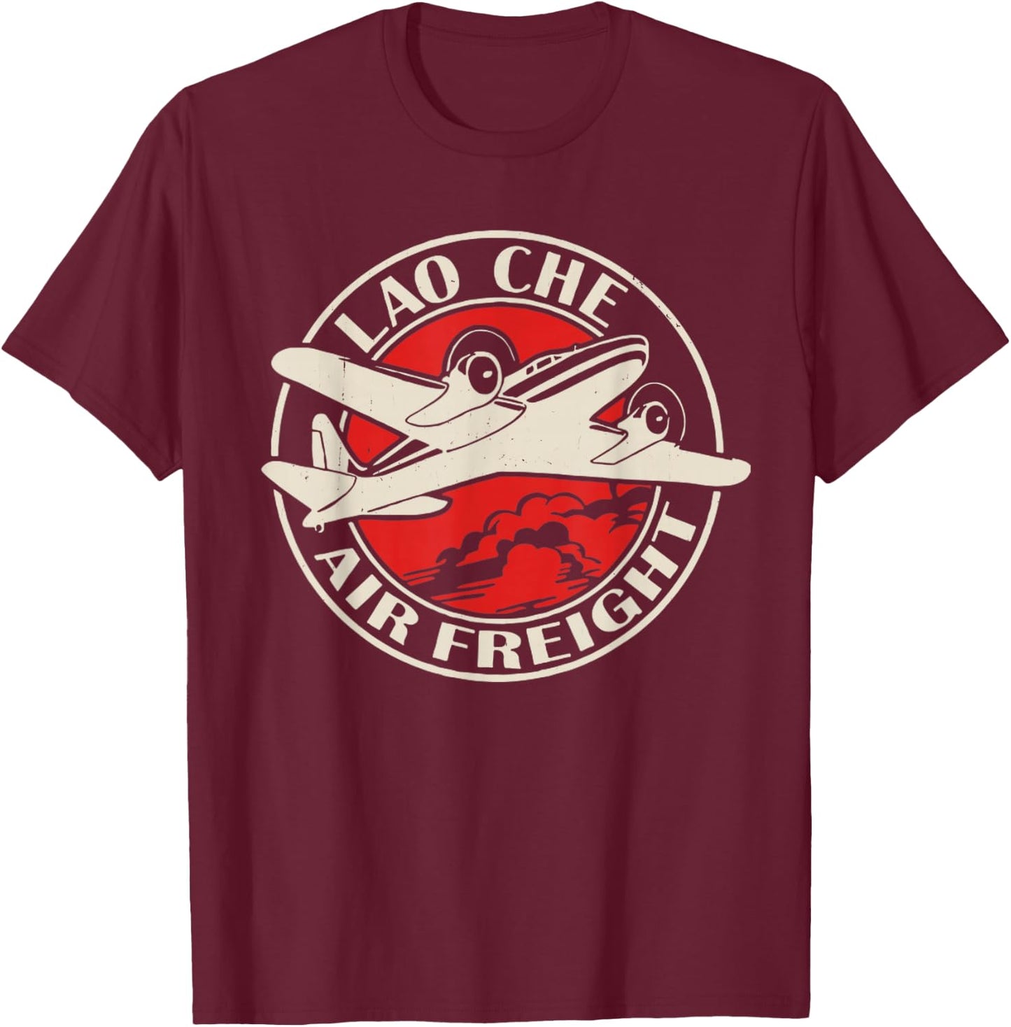Vintage Lao Che Air Freight - Movie Art Space 80s T-Shirt - T-Shirt | Maroon