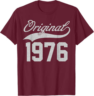 Vintage 1976 Funny 49 Years Old Men and Women 49th Birthday T-Shirt - T-Shirt | Maroon