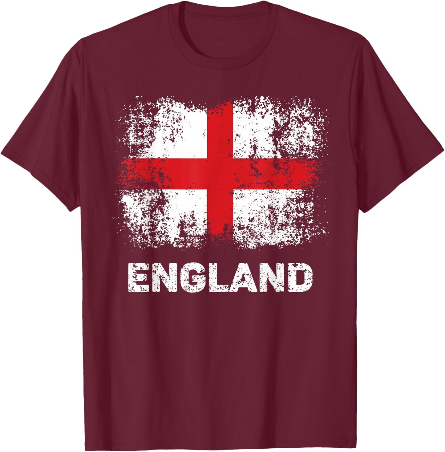Retro English Flag Shirt Patriotic England Flag T-Shirt - T-Shirt | Maroon