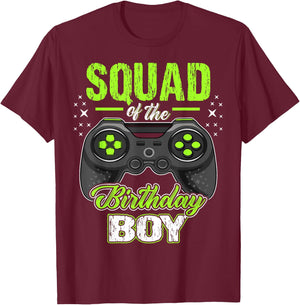 Squad of the Birthday Boy Matching Video Gamer Birthday T-Shirt - T-Shirt | Maroon