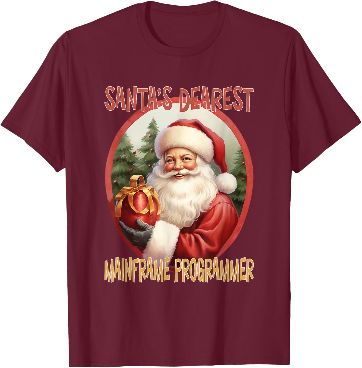 Mainframe Programmer Christmas Holiday Love Xmas T-Shirt - T-Shirt | Maroon