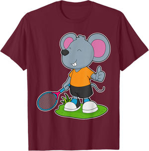 Mouse Tennis Tennis racket Sports T-Shirt - T-Shirt | Maroon