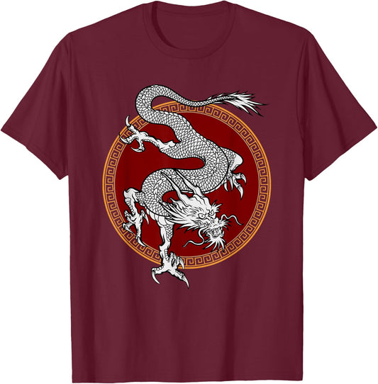 Yin Yan Chinese New Year 2024 Year of The Dragon 2024 T-Shirt - T-Shirt | Maroon