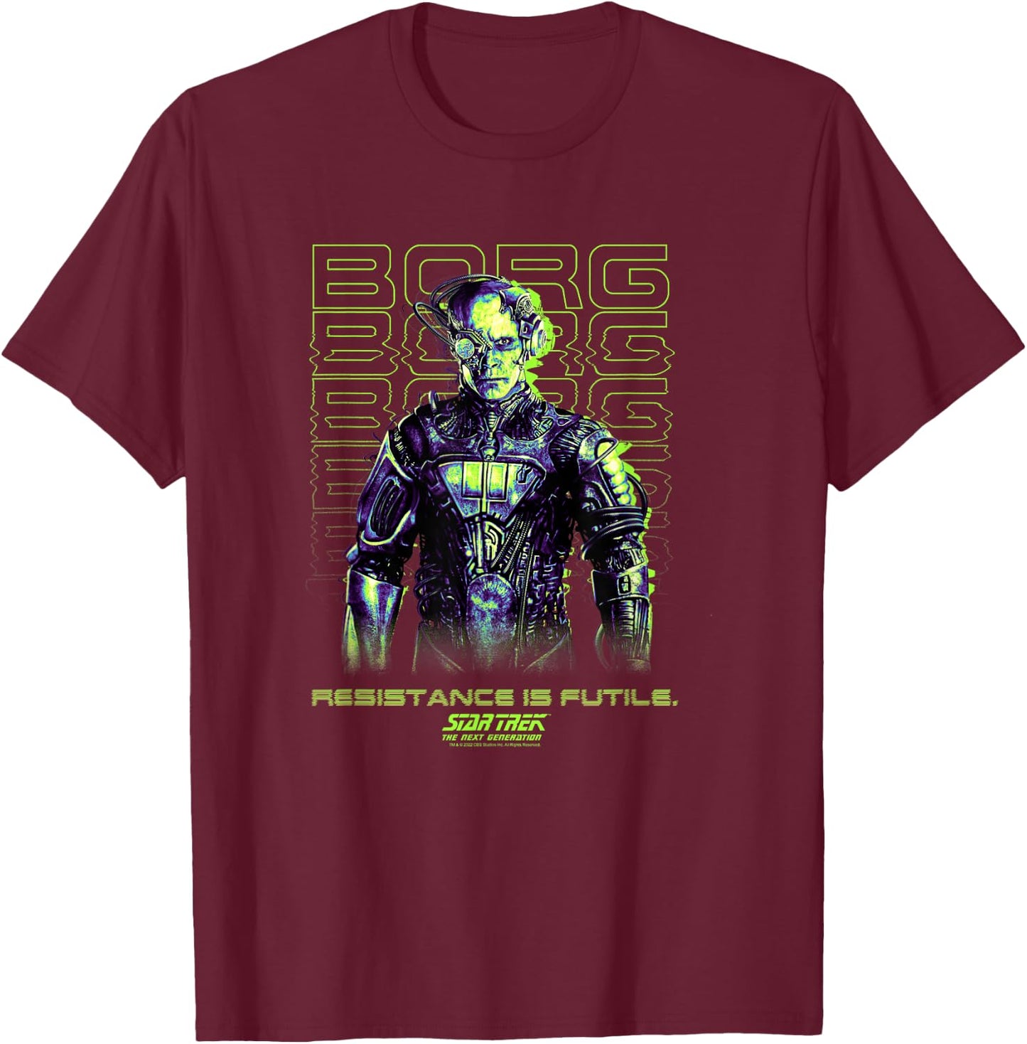 Star Trek: The Next Generation Resistance is Futile Borg T-Shirt - T-Shirt | Maroon