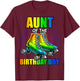 Aunt of Birthday Boy Roller Skating Birthday Matching Family T-Shirt - T-Shirt | Maroon