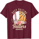 Baseball Basketball Mom Of Both Busy Raising Ballers T-Shirt - T-Shirt | Maroon