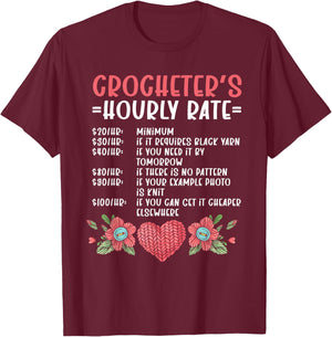 Crochet Yarn Crocheting T-Shirt - T-Shirt | Maroon