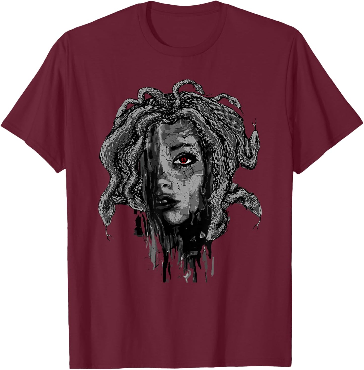 Mythical Creature Medusa Greek Mythology Gorgons T-Shirt - T-Shirt | Maroon