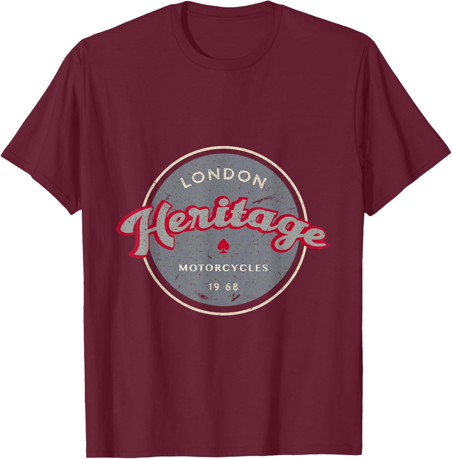 Motorcycle Retro Ace Café Hotrod Vintage T-Shirt - T-Shirt | Maroon