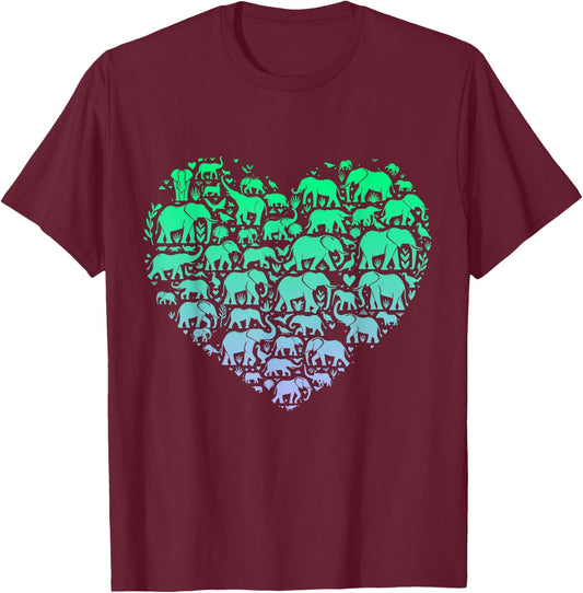 Silhouette Elephants Stuff for Elephant Lover Boys Elephant T-Shirt - T-Shirt | Maroon