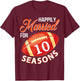 Happily Married For 10 Football Seasons Wedding Player Lover T-Shirt - T-Shirt | Maroon