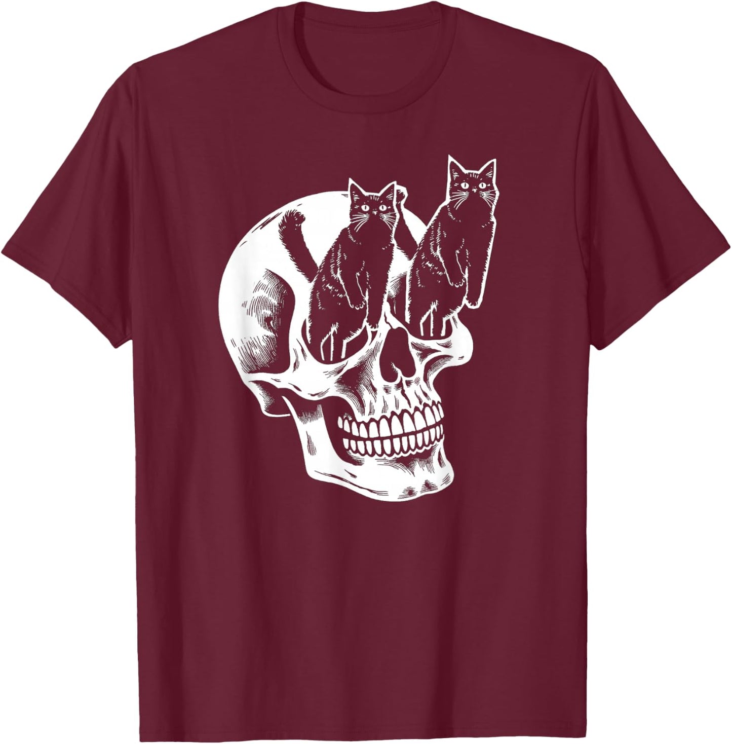 My Skull Has Cats For Eyes T-Shirt - T-Shirt | Maroon