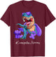 Craniosynostosis Awareness Month Purple Ribbon Trex T-Shirt - T-Shirt | Maroon
