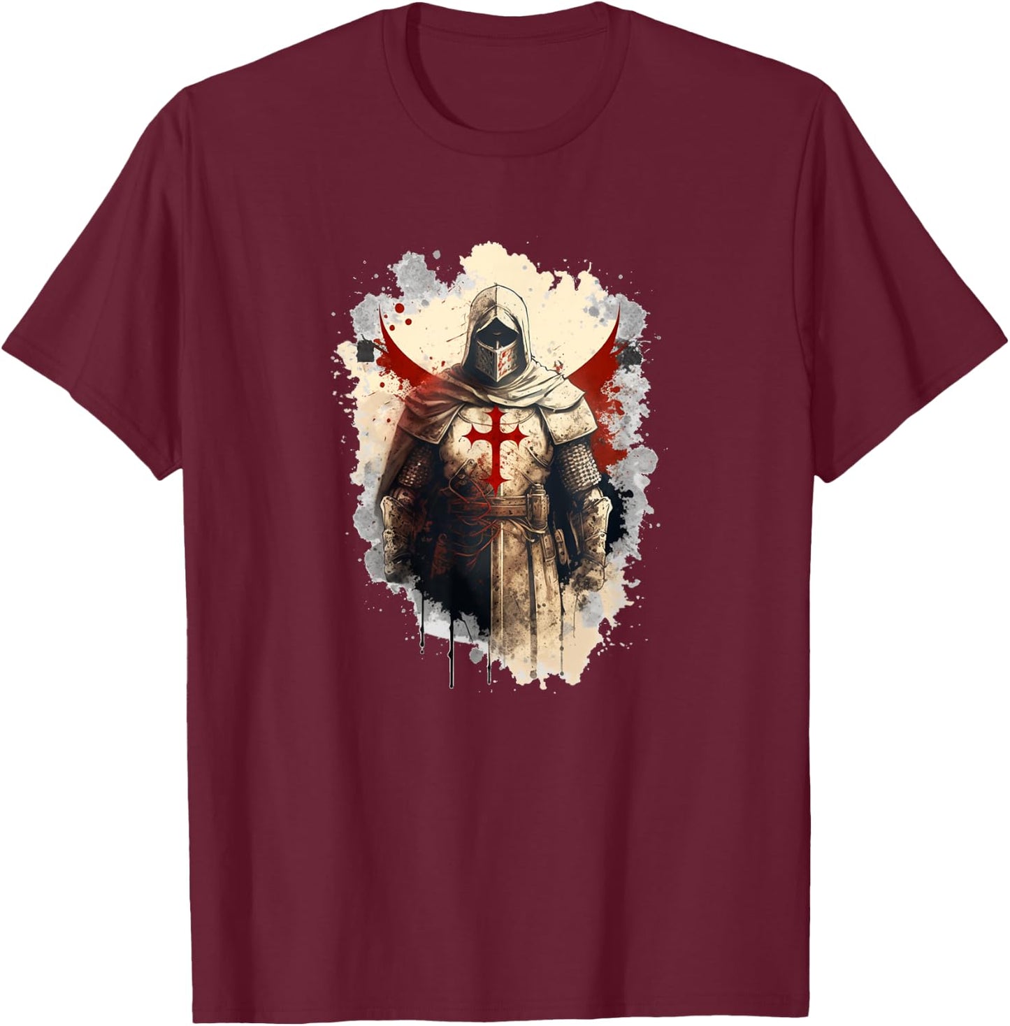 Medieval Templar Knights Christians T-Shirt - T-Shirt | Maroon