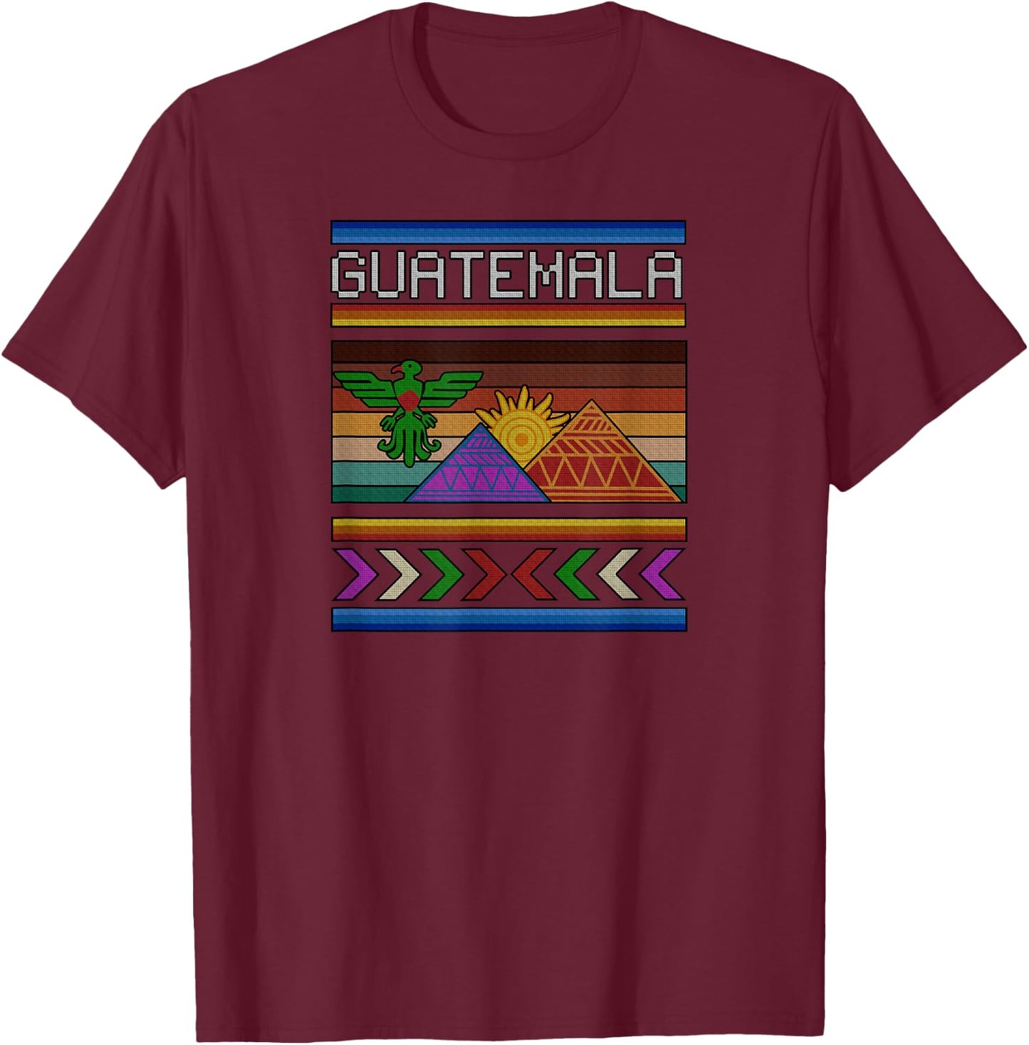 Guatemala Guate ancient Ancient Mayan Quetzal National Bird T-Shirt - T-Shirt | Maroon