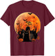 Black Cats Full Moon Funny Animal Pet Lover Halloween T-Shirt - T-Shirt | Maroon