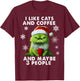 I Like Cats And Coffee And Maybe 3 People Funny Love Cats T-Shirt - T-Shirt | Maroon
