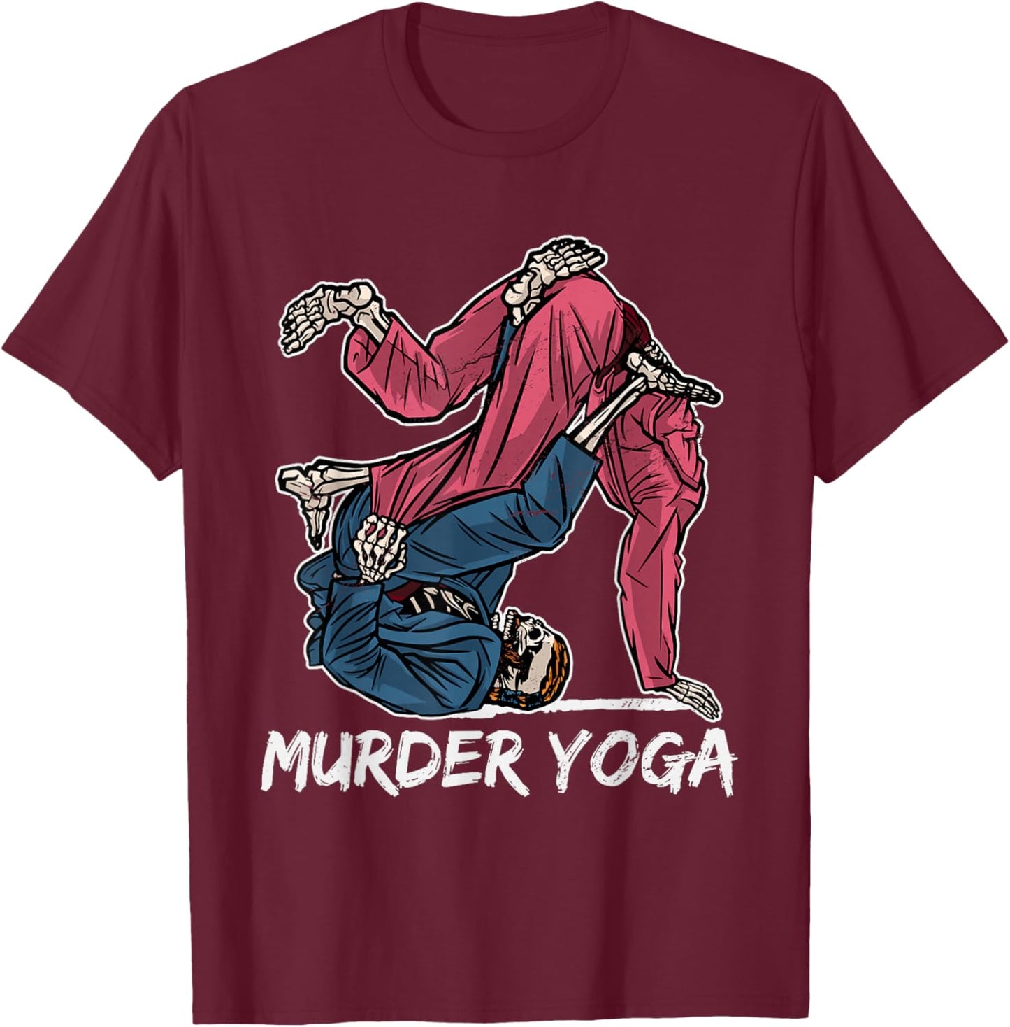 Retro Brazilian Jui Jitsu Clothing Murder Yoga BJJ Grappling Vintage Jujutsu Martial Arts T-Shirt - T-Shirt | Maroon