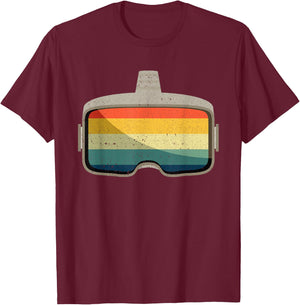 Cool Virtual Reality Art Boys Kids VR Goggles Gaming T-Shirt - T-Shirt | Maroon