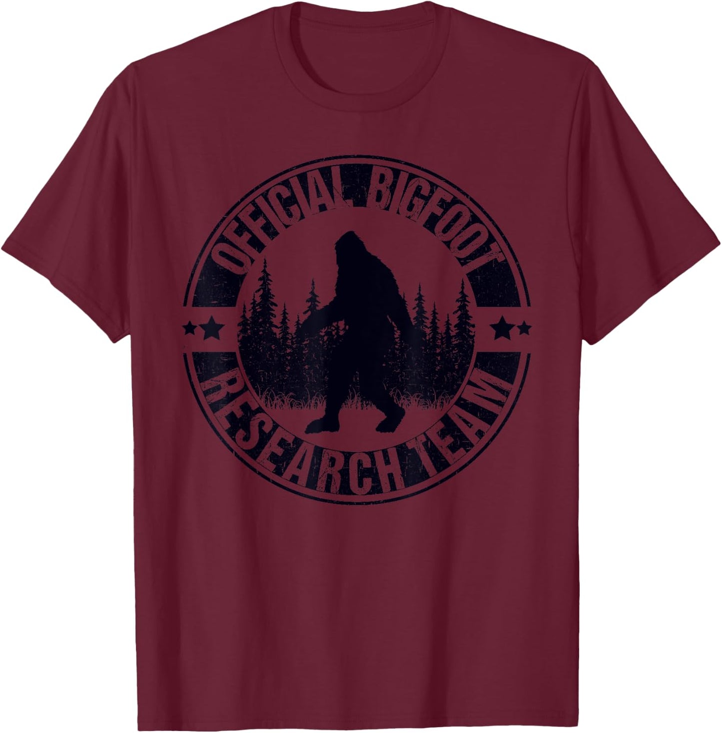 Bigfoot Research Team Sasquatch Search Bigfoot Silhouette T-Shirt - T-Shirt | Maroon