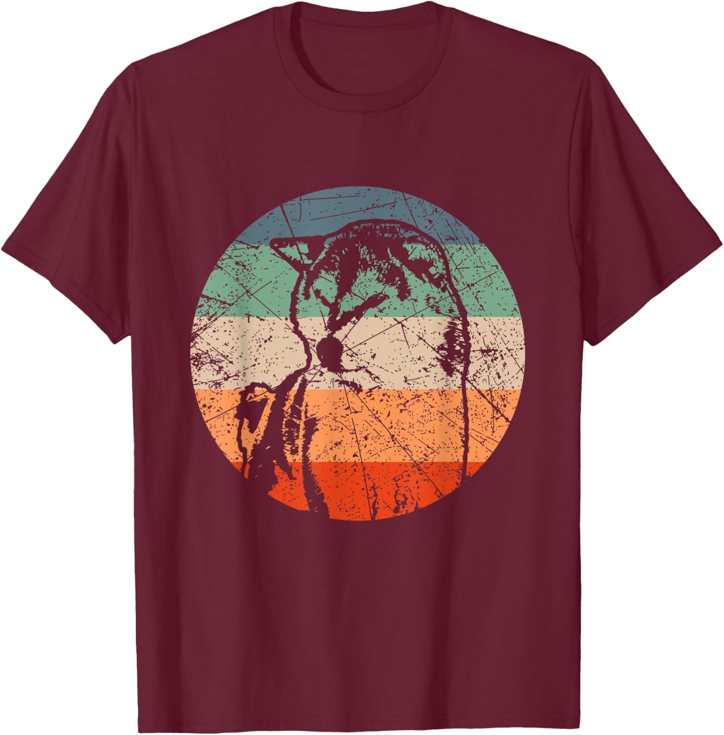 Retro Dog Silhouette - Vintage Shiba Inu Women T-Shirt - T-Shirt | Maroon