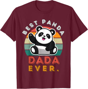 Best Panda Dada Ever Vintage Retro Sunset Kungfu Panda T-Shirt - T-Shirt | Maroon