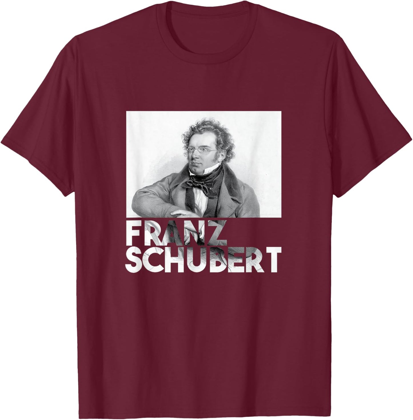 Franz Schubert Composer Portrait T-Shirt - T-Shirt | Maroon