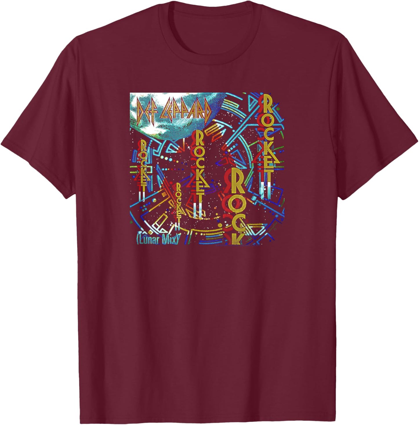 Def Leppard - Rocket T-Shirt - T-Shirt | Maroon