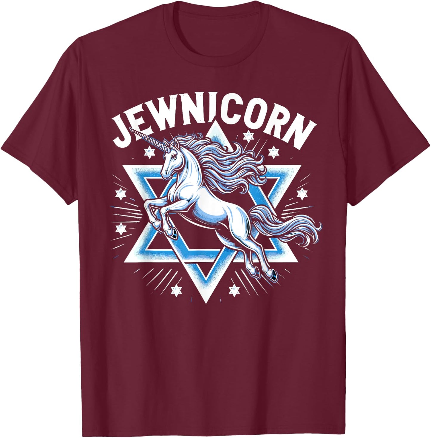Jewnicorn Funny Jewish Hanukkah Jewnicorn T-Shirt - T-Shirt | Maroon