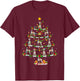 Holiday Xmas Lighting Santa Whippet Dog Christmas Tree T-Shirt - T-Shirt | Maroon