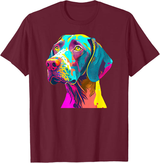German Pointer Lovers Pop Art German Short Haired Pointer T-Shirt - T-Shirt | Maroon