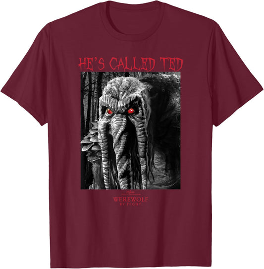 Marvel Werewolf by Night Man-Thing Hes Called Ted Portrait T-Shirt - T-Shirt | Maroon