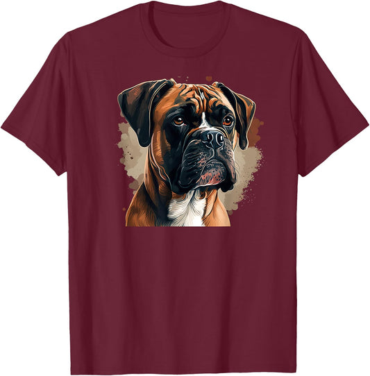 Funny Dog Boxer T-Shirt - T-Shirt | Maroon