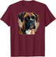 Funny Dog Boxer T-Shirt - T-Shirt | Maroon