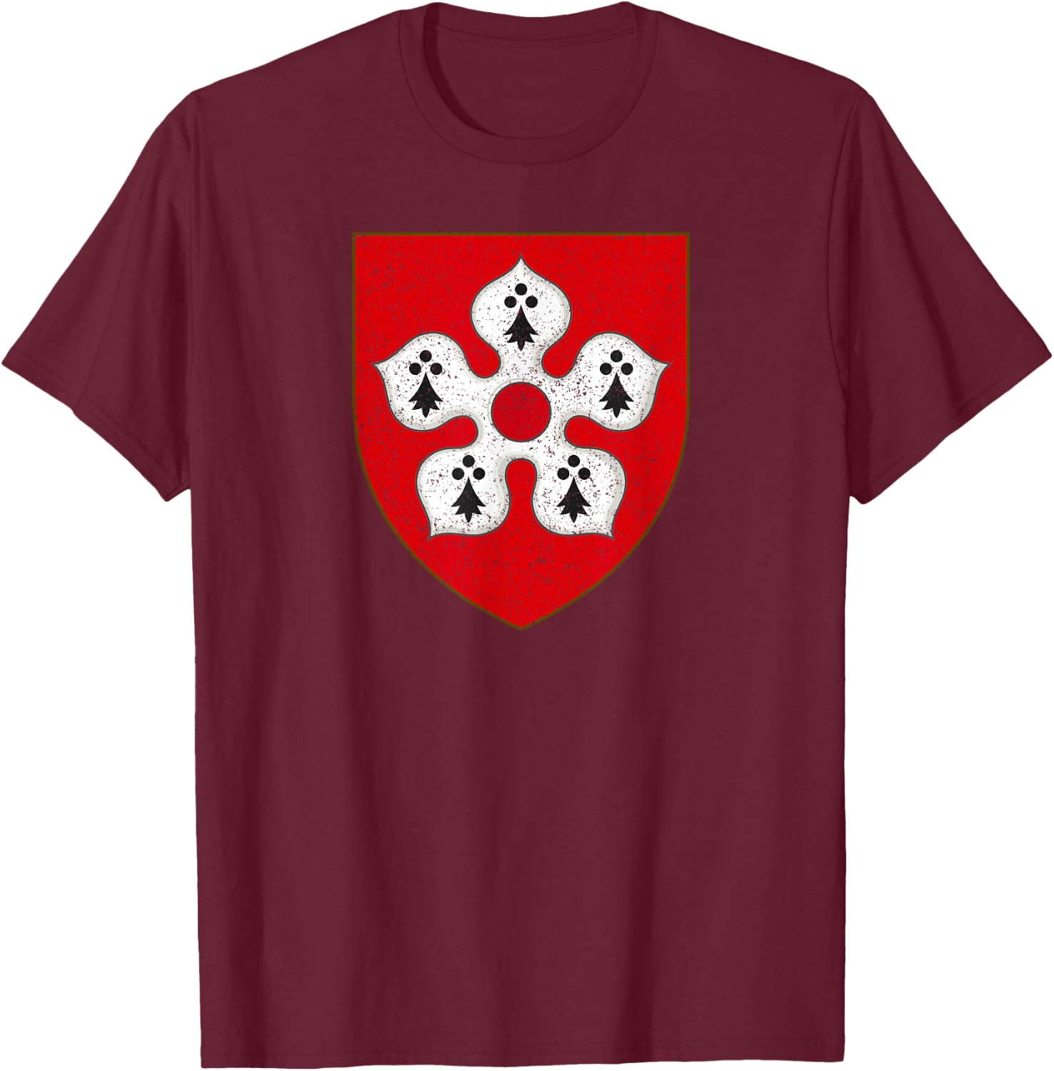 Leicester City Flag East Midlands England T-Shirt - T-Shirt | Maroon