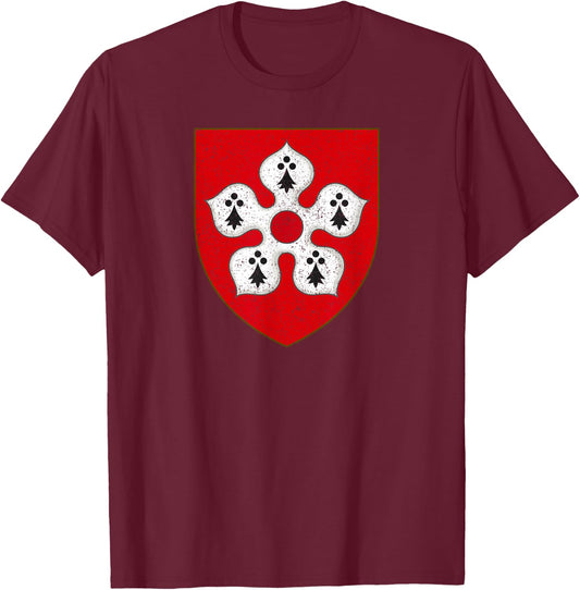 Leicester City Flag East Midlands England T-Shirt - T-Shirt | Maroon
