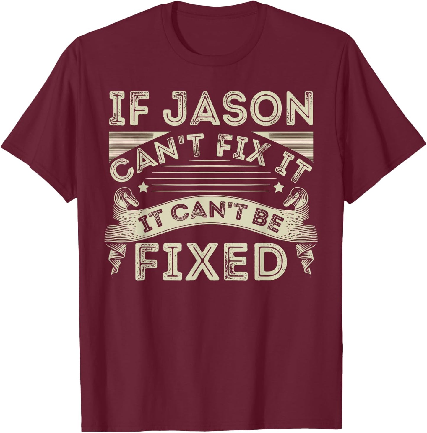 Personalized Jason Fathers Day Forename T-Shirt - T-Shirt | Maroon