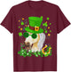 St Patricks Day Lucky Shamrock Cute Famer Horse Girls Kids T-Shirt - T-Shirt | Maroon