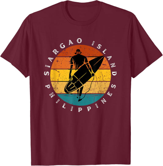 Pilipino Philippines Siargao Surfing Pinoy Surfer T-Shirt - T-Shirt | Maroon