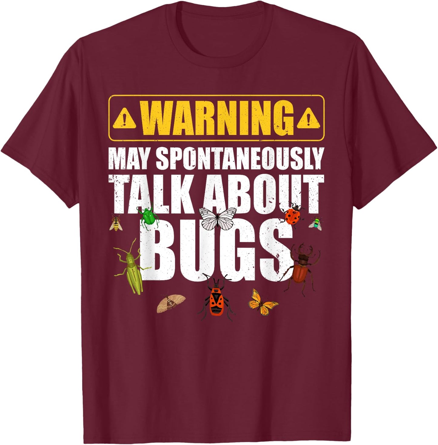 Cool Bug Women Insect Lady Bug Lover Moth Entomology T-Shirt - T-Shirt | Maroon