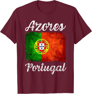 Azores Portuguese Flag Patriotic Azores Souvenirs T-Shirt - T-Shirt | Maroon