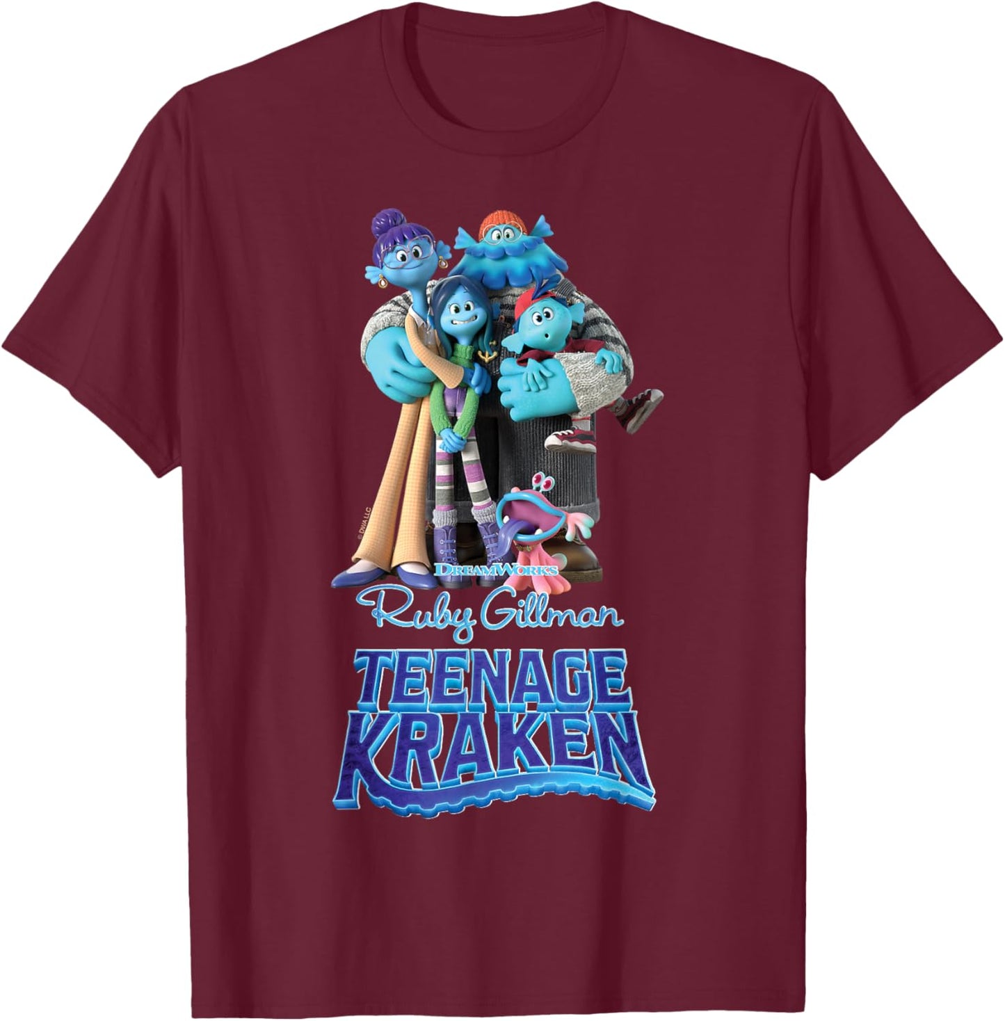 DreamWorks Ruby Gillman, Teenage Kraken The Gillmans T-Shirt - T-Shirt | Maroon