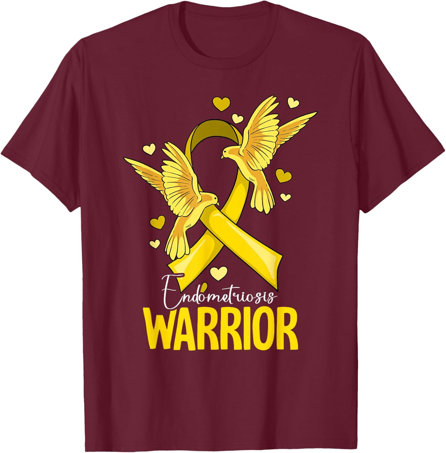 Warrior Endometriosis Awareness T-Shirt - T-Shirt | Maroon