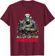"All Lit Up for Christmas" - Frankenstein's Monster Holiday T-Shirt - T-Shirt | Maroon
