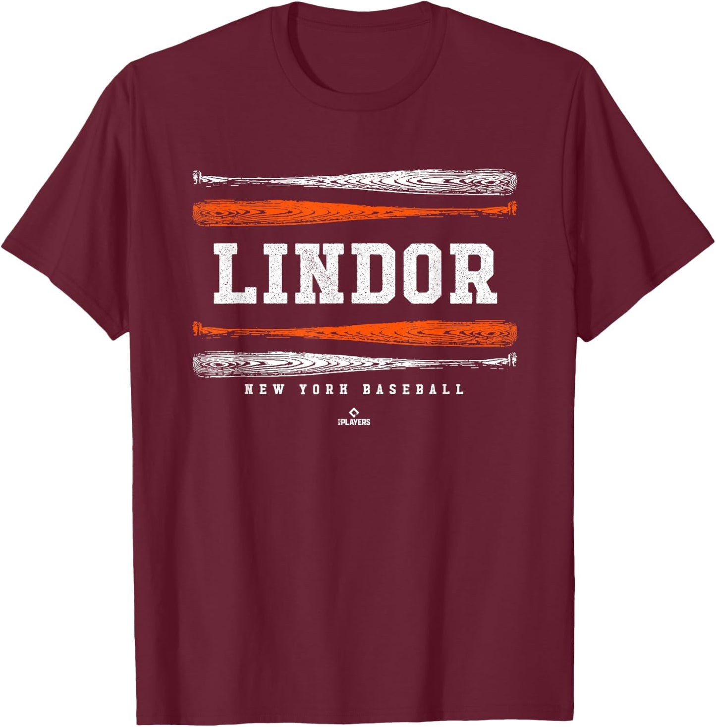 Vintage Baseball Bat Gameday Francisco Lindor New York MLBPA T-Shirt - T-Shirt | Maroon