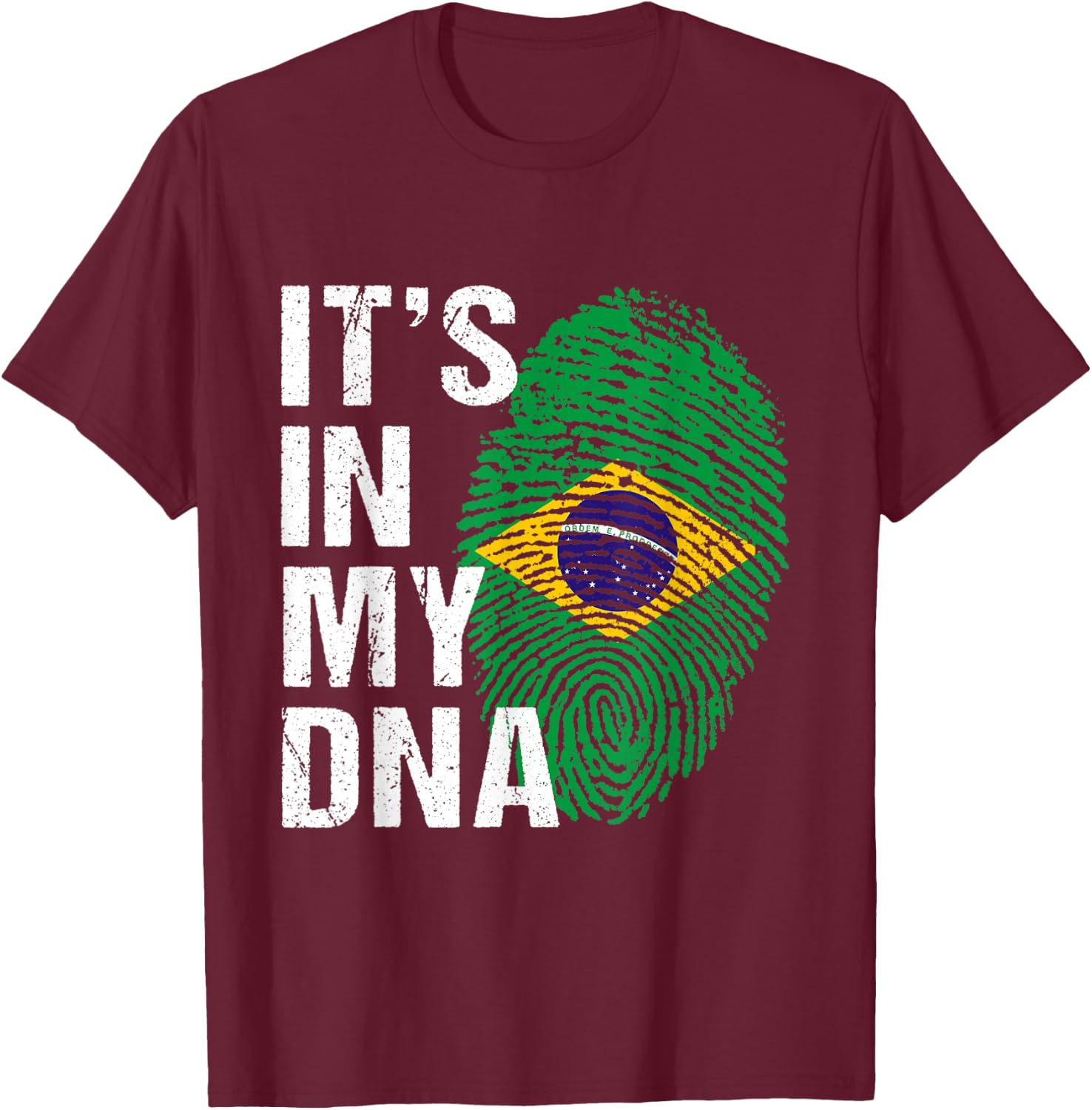 It's in My DNA Brazilian Pride - Brasil Flag men women Kids T-Shirt - T-Shirt | Maroon