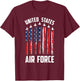 USA Flag Patriotic 4th of July United States Air Force T-Shirt - T-Shirt | Maroon